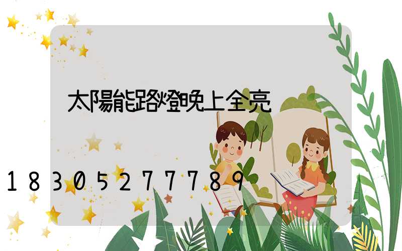 太陽能路燈晚上全亮