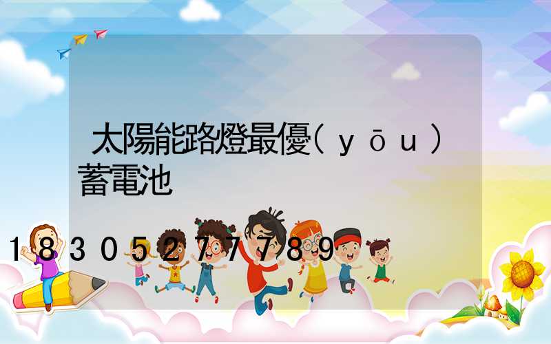 太陽能路燈最優(yōu)蓄電池