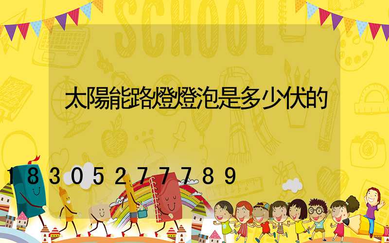 太陽能路燈燈泡是多少伏的