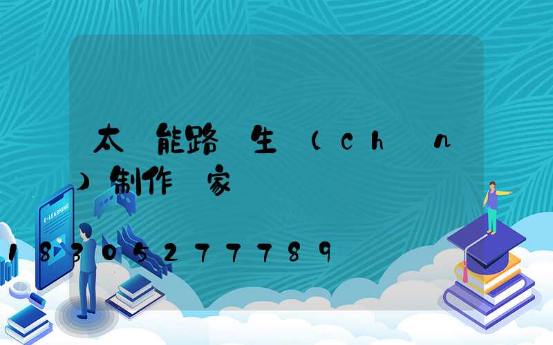 太陽能路燈生產(chǎn)制作廠家