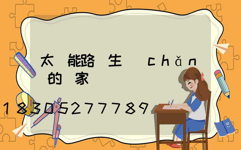 太陽能路燈生產(chǎn)的廠家