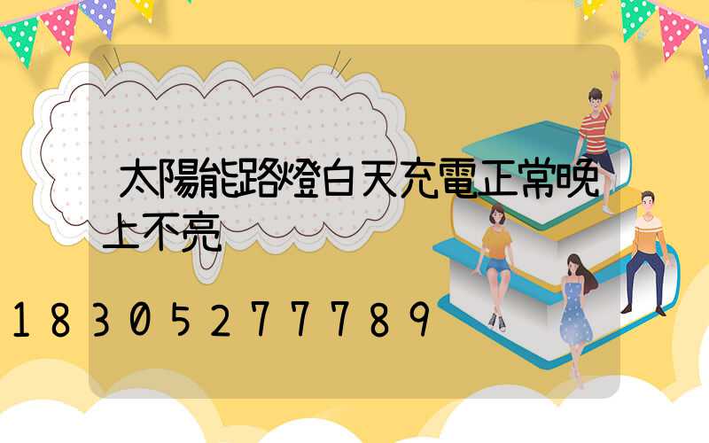 太陽能路燈白天充電正常晚上不亮