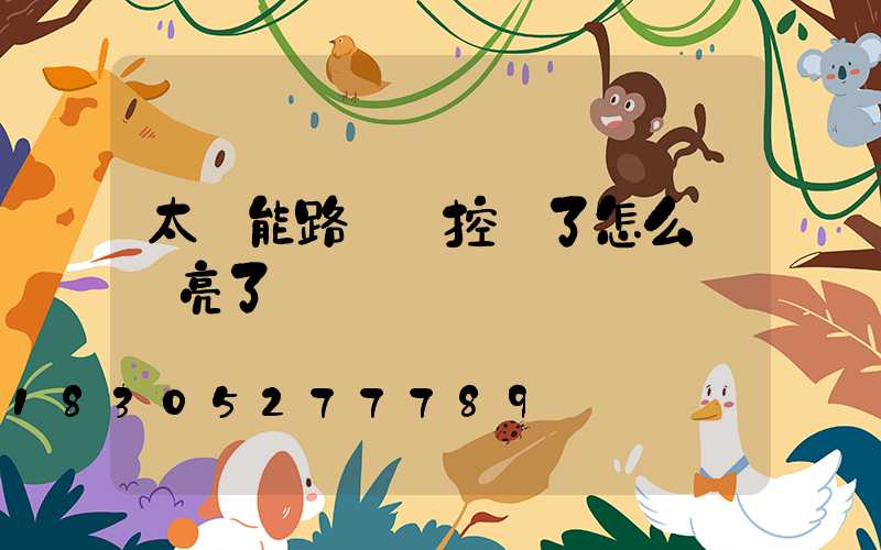 太陽能路燈遙控壞了怎么讓燈亮了