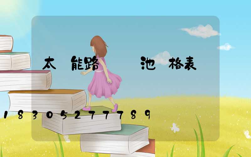 太陽能路燈鋰電池價格表