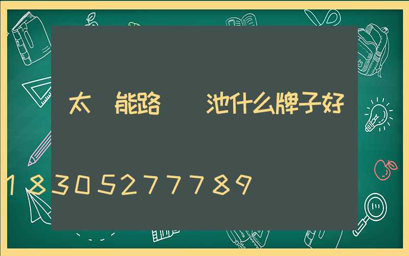 太陽能路燈電池什么牌子好