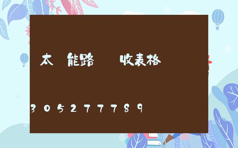 太陽能路燈驗收表格