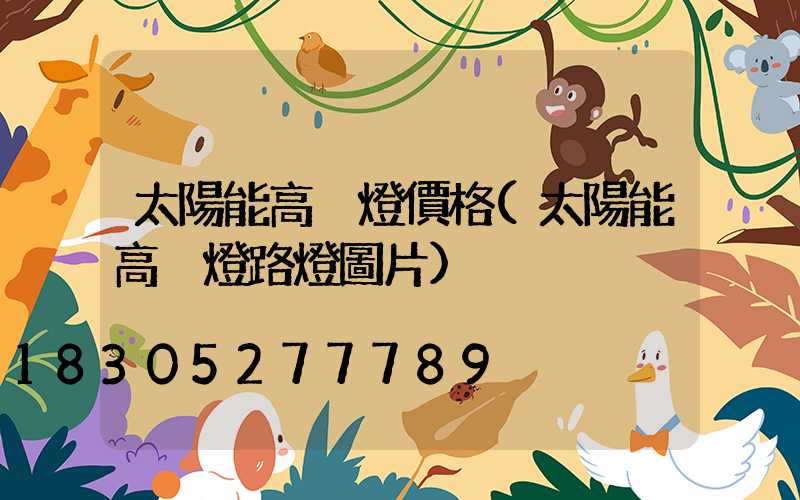 太陽能高桿燈價格(太陽能高桿燈路燈圖片)