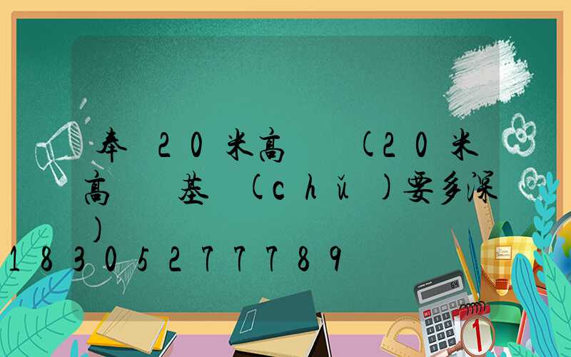 奉賢20米高桿燈(20米高桿燈基礎(chǔ)要多深)