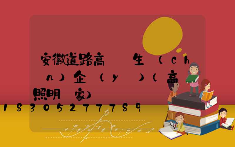 安徽道路高桿燈生產(chǎn)企業(yè)(高桿燈照明廠家)