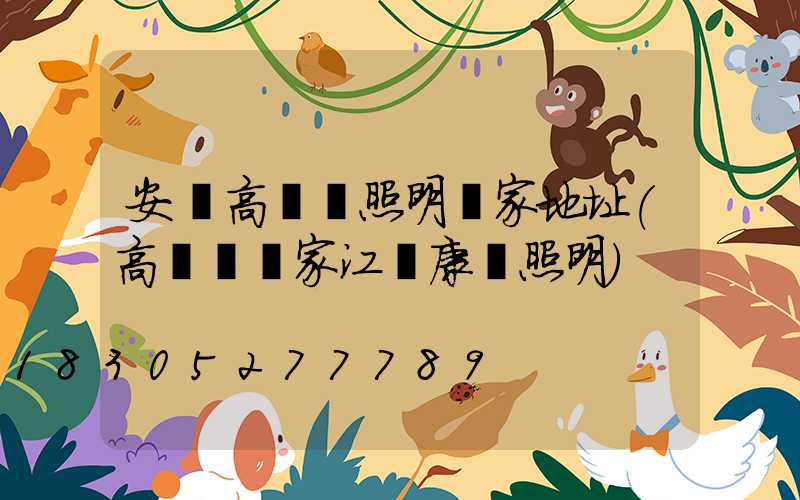 安順高桿燈照明廠家地址(高桿燈廠家江蘇康莊照明)