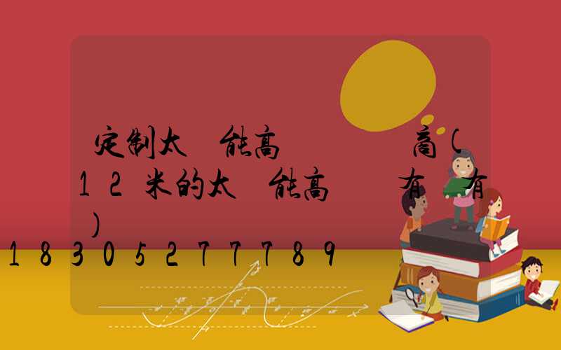 定制太陽能高桿燈經銷商(12米的太陽能高桿燈有沒有)