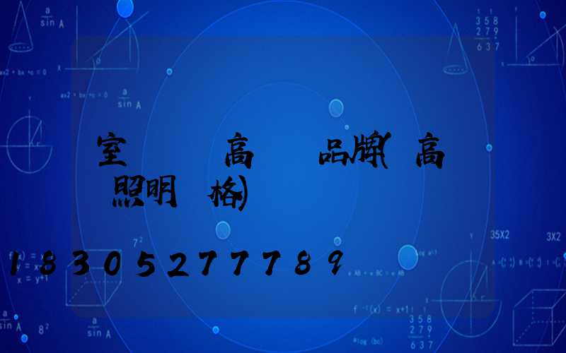 室內設計高桿燈品牌(高桿燈照明價格)