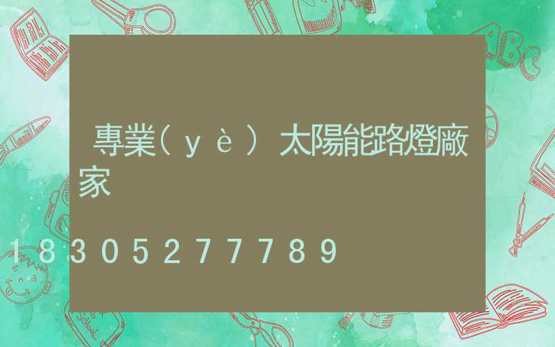 專業(yè)太陽能路燈廠家