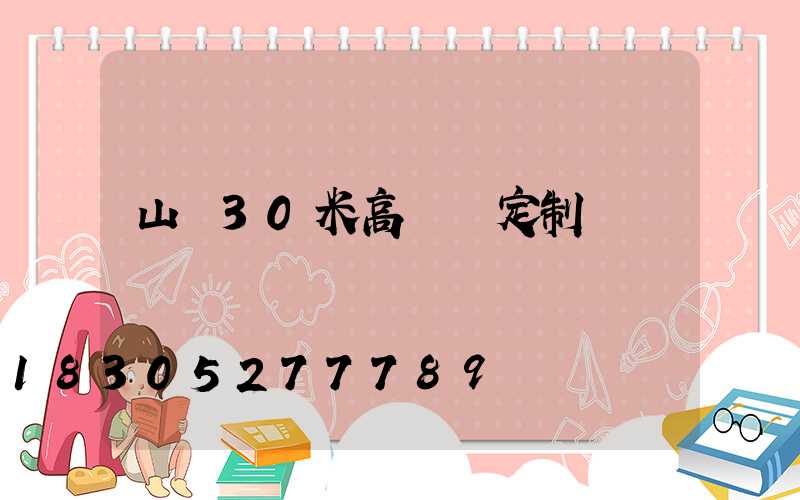 山東30米高桿燈定制