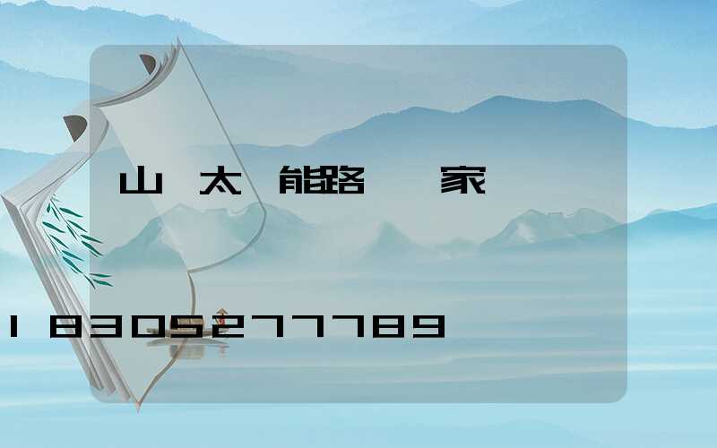 山東太陽能路燈廠家