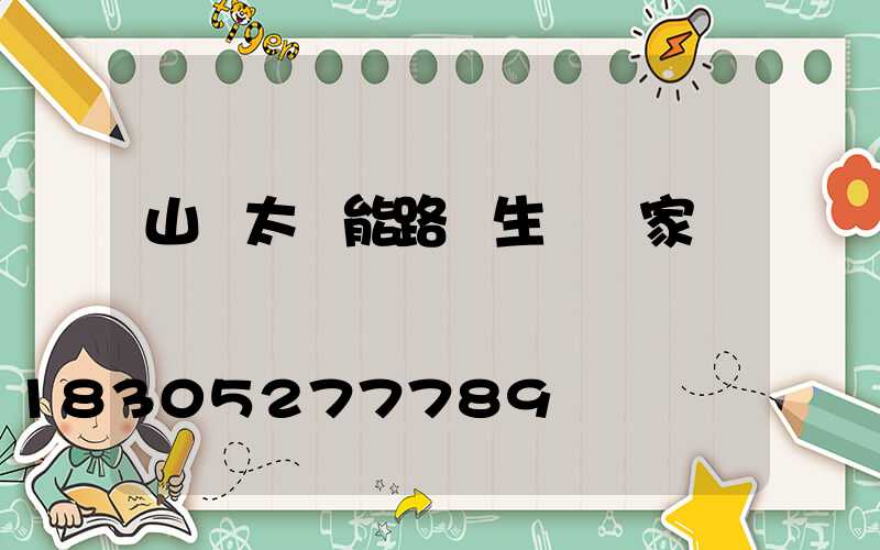 山東太陽能路燈生產廠家