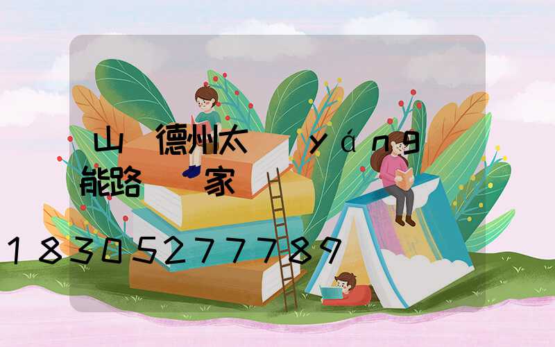 山東德州太陽(yáng)能路燈廠家