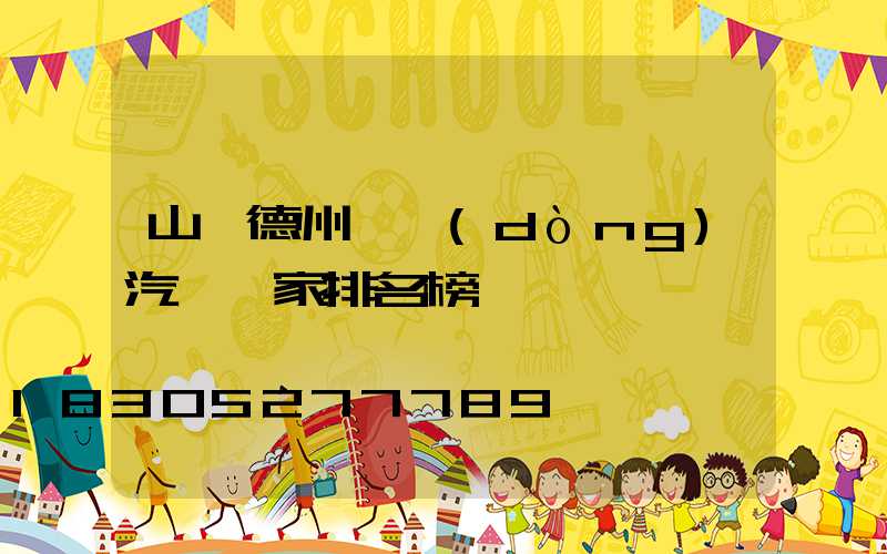 山東德州電動(dòng)汽車廠家排名榜