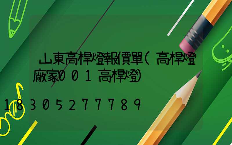 山東高桿燈報價單(高桿燈廠家001高桿燈)