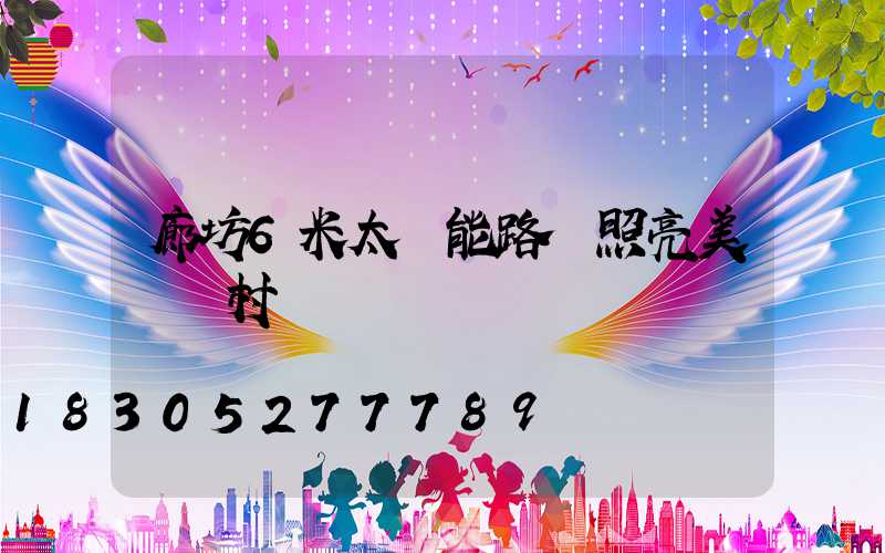 廊坊6米太陽能路燈照亮美麗鄉村