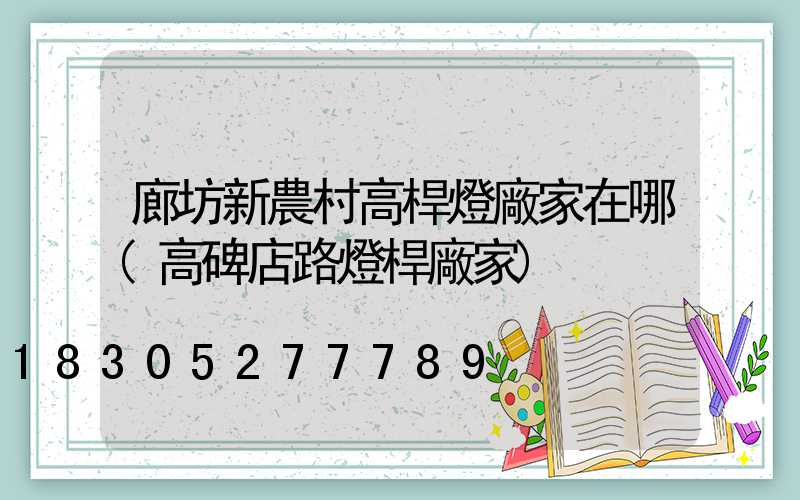 廊坊新農村高桿燈廠家在哪(高碑店路燈桿廠家)