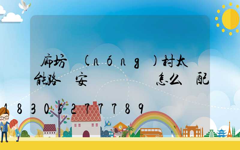 廊坊農(nóng)村太陽能路燈安裝燈桿燈頭怎么選配