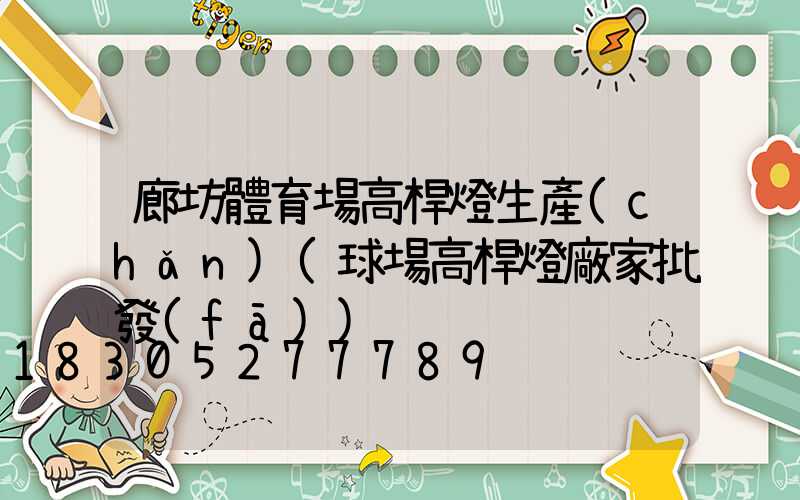 廊坊體育場高桿燈生產(chǎn)(球場高桿燈廠家批發(fā))