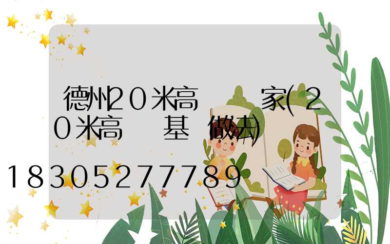 德州20米高桿燈廠家(20米高桿燈基礎做法)