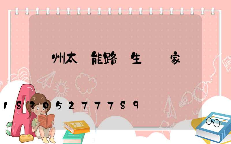 揚州太陽能路燈生產廠家