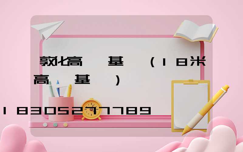 敦化高桿燈基礎圖(18米高桿燈基礎圖)