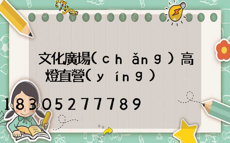 文化廣場(chǎng)高桿燈直營(yíng)