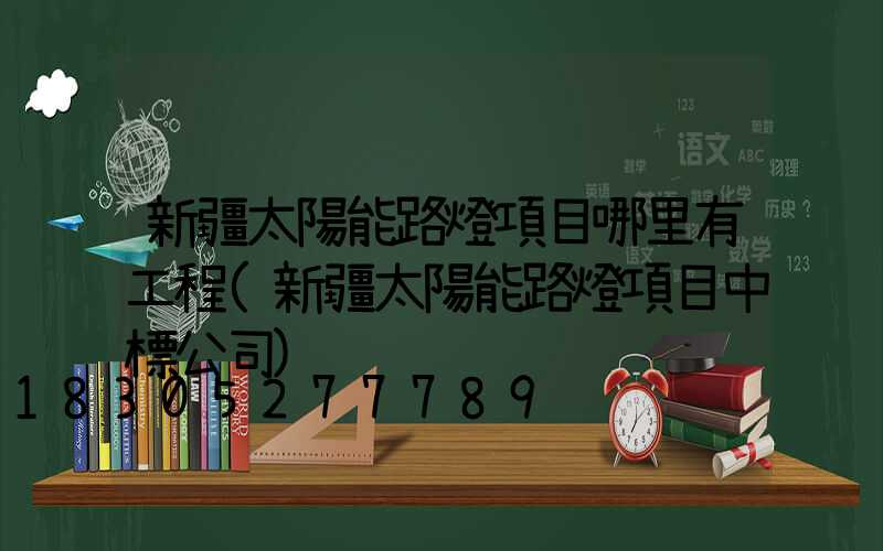 新疆太陽能路燈項目哪里有工程(新疆太陽能路燈項目中標公司)