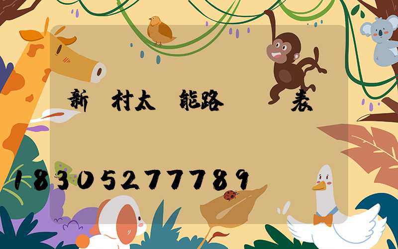 新農村太陽能路燈報價表