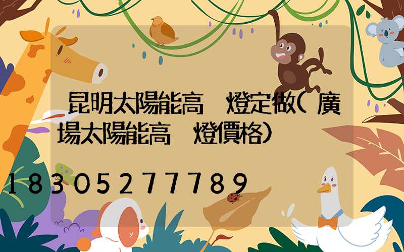 昆明太陽能高桿燈定做(廣場太陽能高桿燈價格)