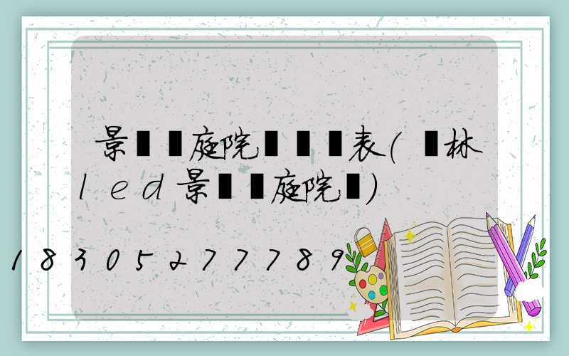 景觀燈庭院燈報價表(園林led景觀燈庭院燈)