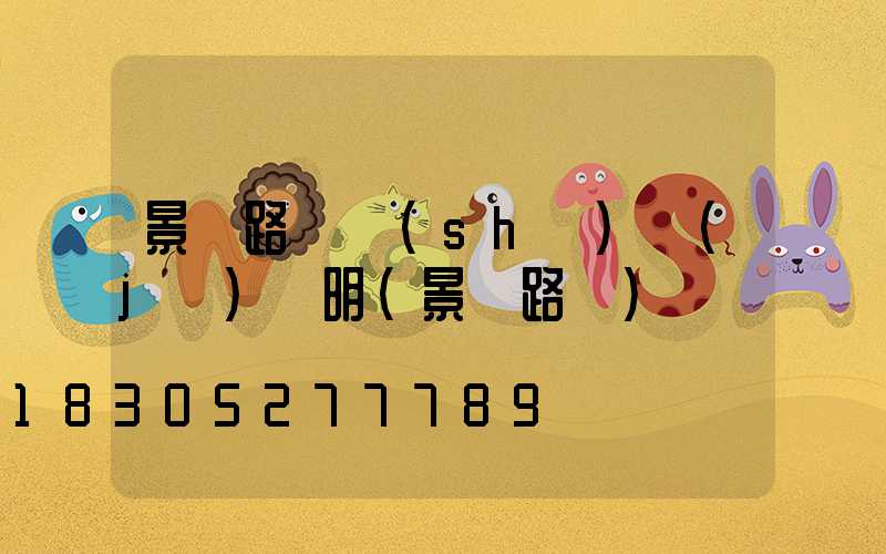 景觀路燈設(shè)計(jì)說明(景觀路燈)