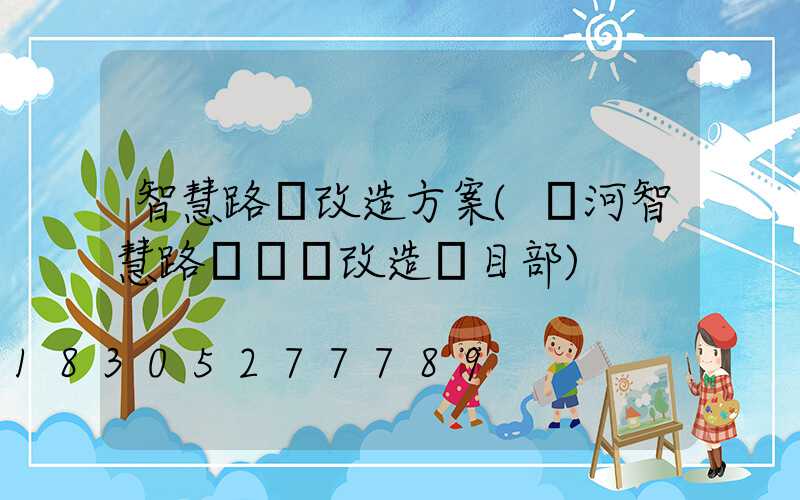 智慧路燈改造方案(潁河智慧路燈開發改造項目部)