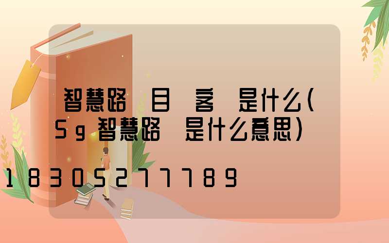 智慧路燈目標客戶是什么(5g智慧路燈是什么意思)