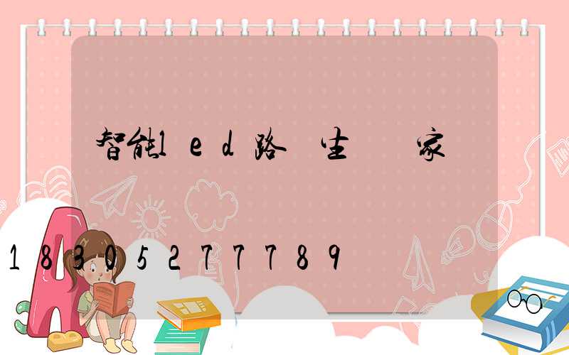 智能led路燈生產廠家