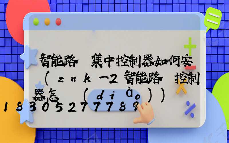 智能路燈集中控制器如何安裝(znk一2智能路燈控制器怎樣調(diào))