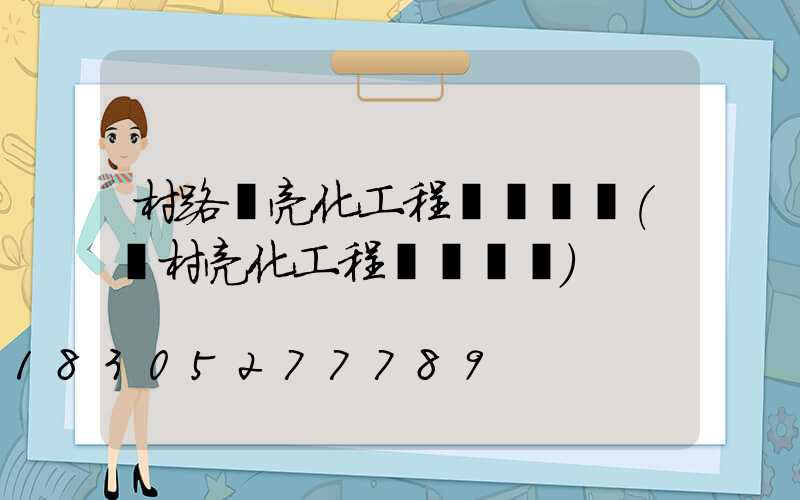 村路燈亮化工程會議記錄(農村亮化工程會議記錄)