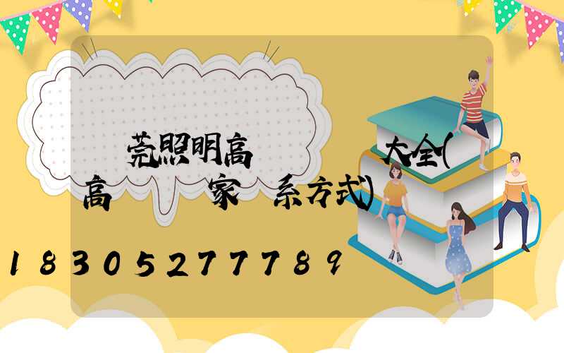 東莞照明高桿燈報價大全(高桿燈廠家聯系方式)