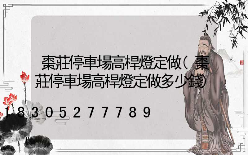 棗莊停車場高桿燈定做(棗莊停車場高桿燈定做多少錢)