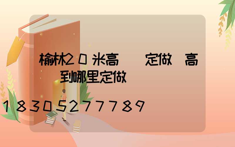 榆林20米高桿燈定做(高桿燈到哪里定做)