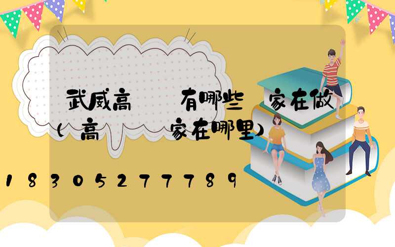 武威高桿燈有哪些廠家在做(高桿燈廠家在哪里)