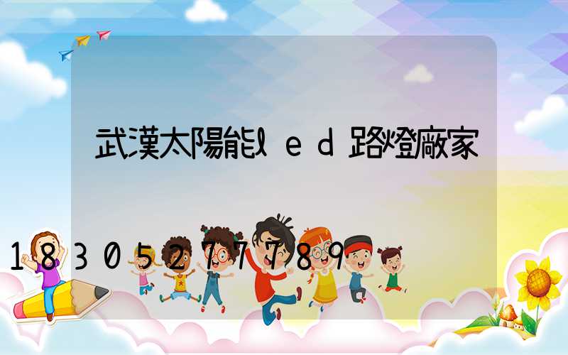 武漢太陽能led路燈廠家