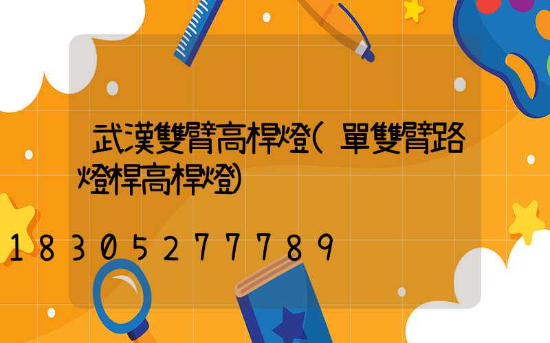 武漢雙臂高桿燈(單雙臂路燈桿高桿燈)