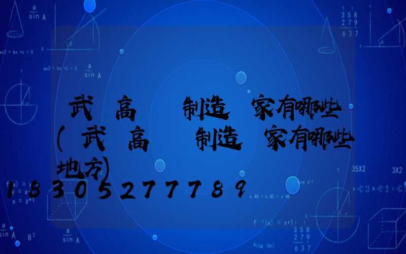 武漢高桿燈制造廠家有哪些(武漢高桿燈制造廠家有哪些地方)