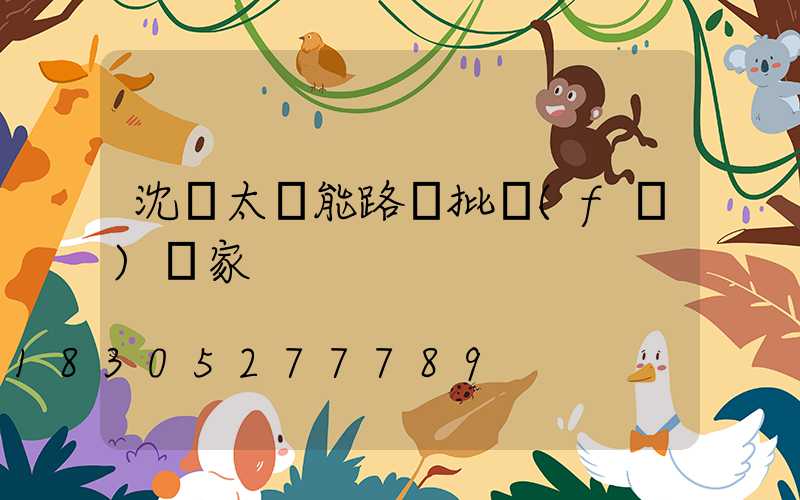 沈陽太陽能路燈批發(fā)廠家