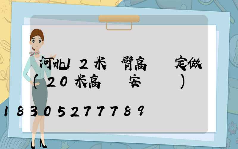 河北12米雙臂高桿燈定做(20米高桿燈安裝視頻)